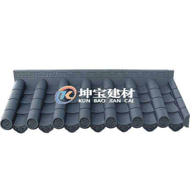 樹脂瓦仿古一體屋檐瓦塑料瓦中式pvc仿古門頭屋檐塑料圍墻裝飾瓦